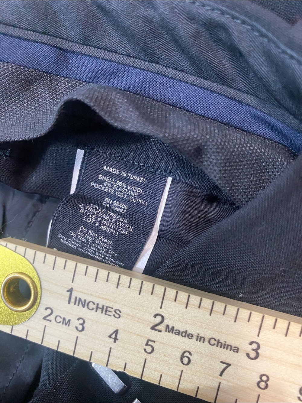 Theory Black Tailored Straight-Leg Trousers Size 6 Shell 96% Wool 4% Elastane - Picture 7 of 16